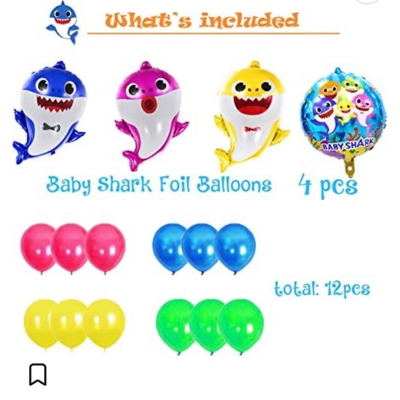 Baby Shark Birthday Party Decorations Supplies Kit, Baby Shark - Picture 2 of 5
